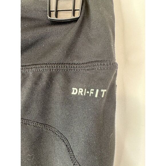Nike Leggings Womens Small Cropped Mesh Panels Dri Fit Running Black Athletic - Picture 8 of 16